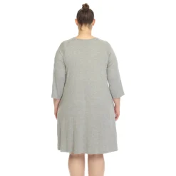 Criss Cross Neckline Swing Midi Dress - Plus