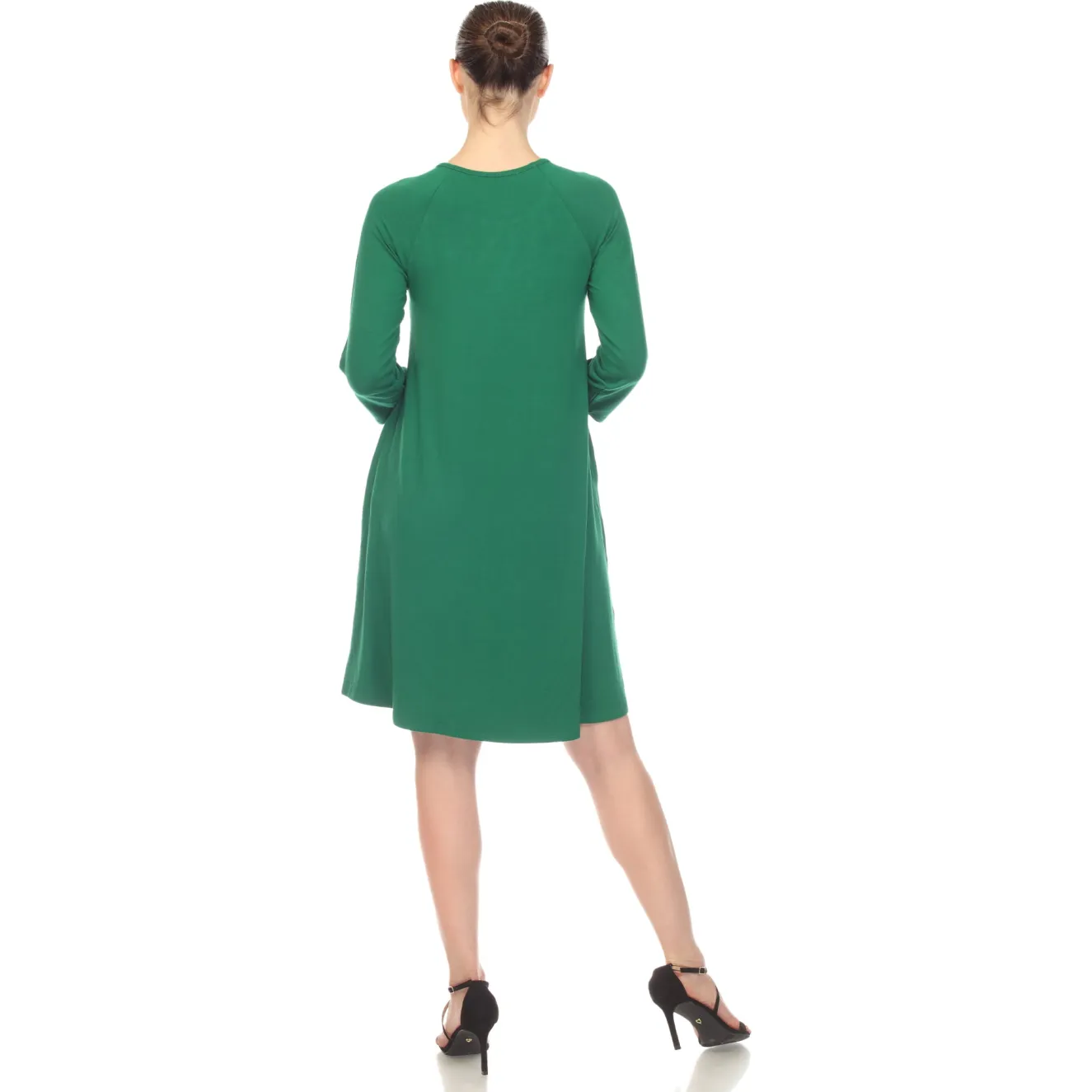 Criss Cross Neckline Swing Midi Dress