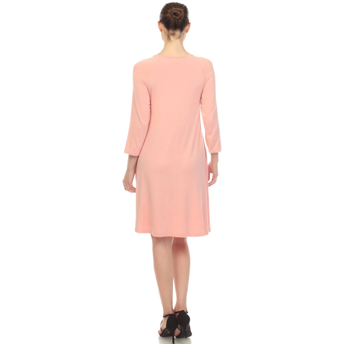 Criss Cross Neckline Swing Midi Dress