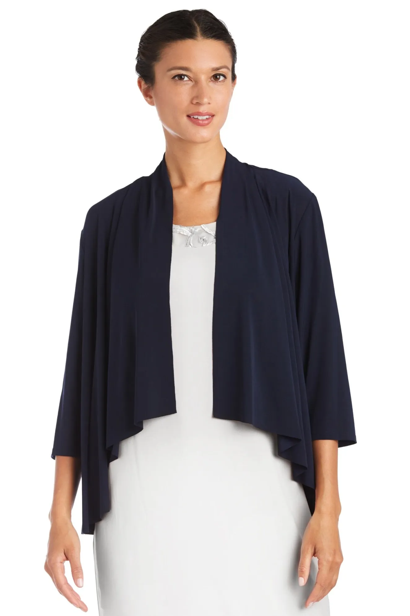 Drape Front Jersey Shrug - Black