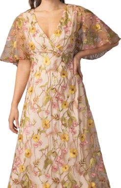 Embroidered Elegance Evening Gown -Sunkissed Garden