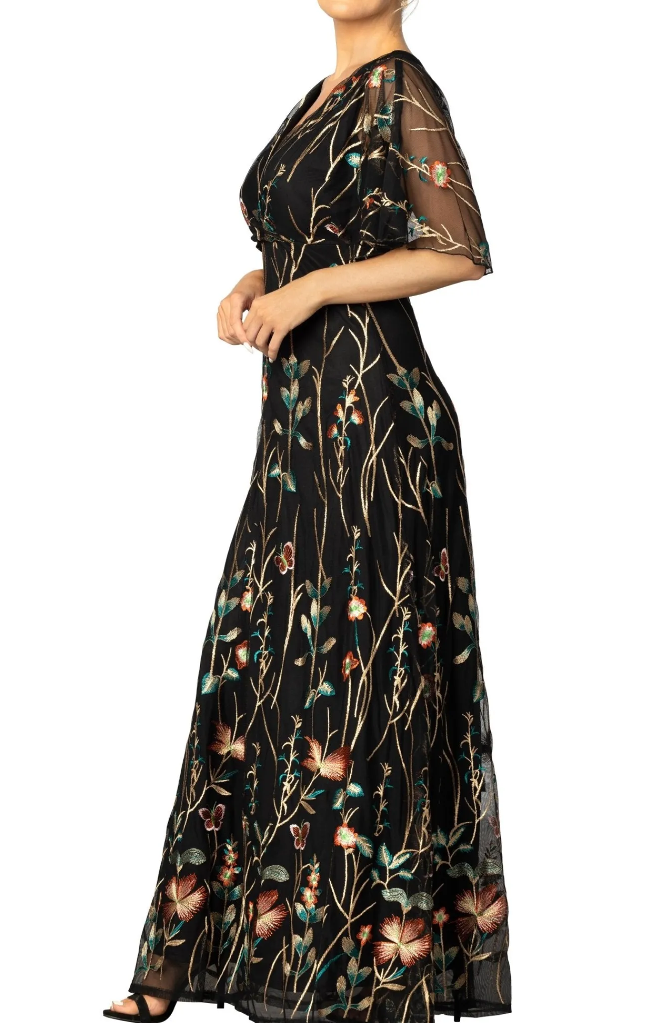 Embroidered Elegance Evening Gown