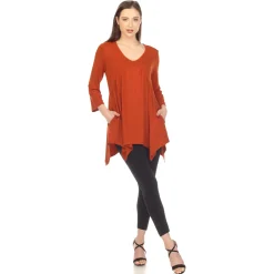 Empire Waist V-Neck Tunic Top