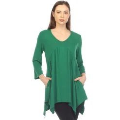 Empire Waist V-Neck Tunic Top