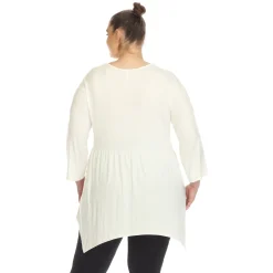 Empire Waist V-Neck Tunic Top - Plus