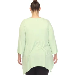 Empire Waist V-Neck Tunic Top - Plus