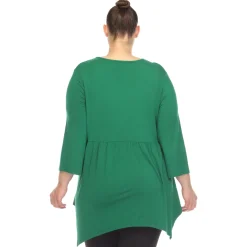 Empire Waist V-Neck Tunic Top - Plus