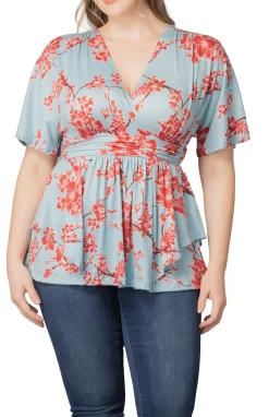Encore Print Top-Cherry Blossom Print -Plus