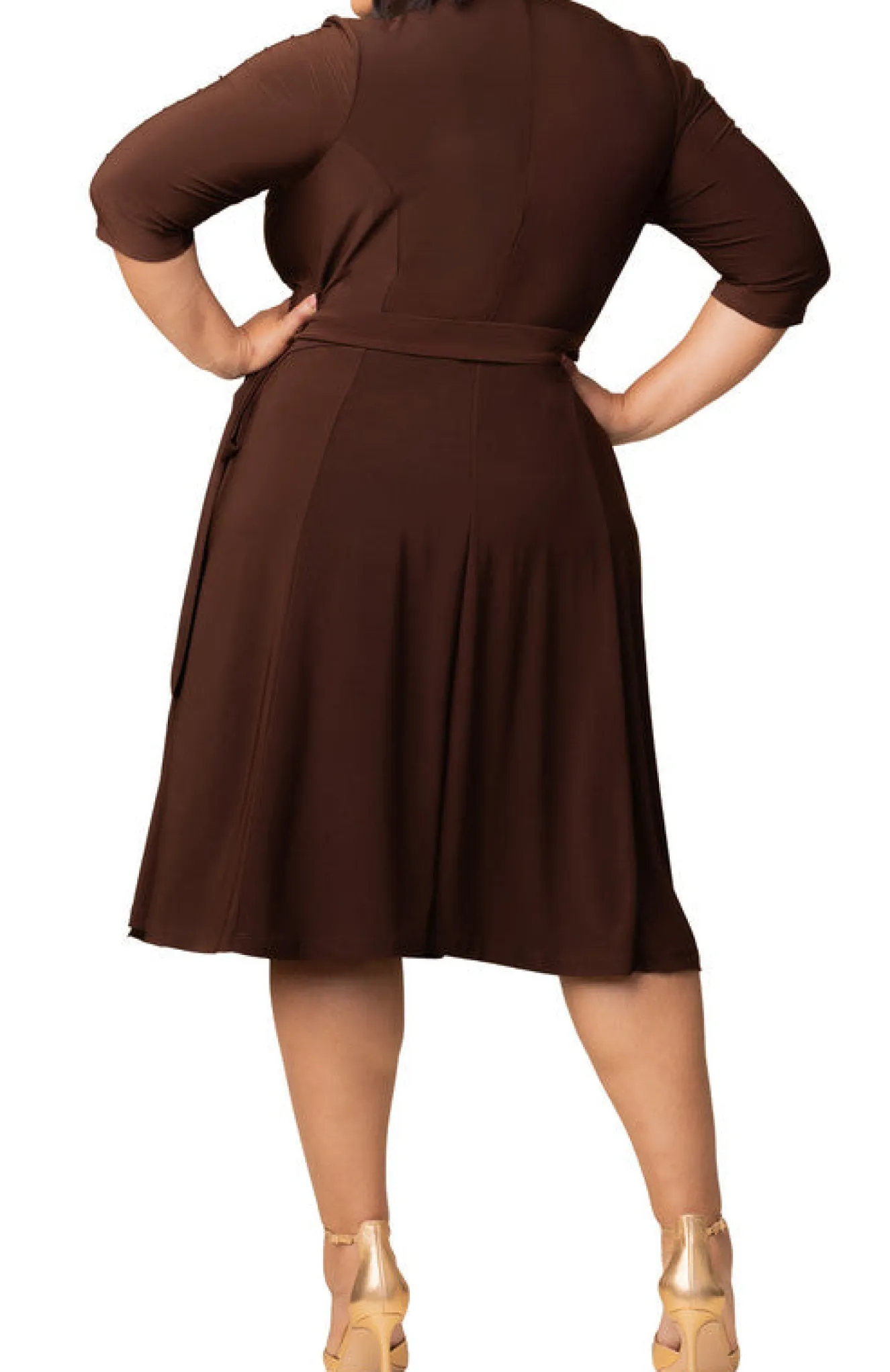Essential Wrap Dress - Chocolate - Plus
