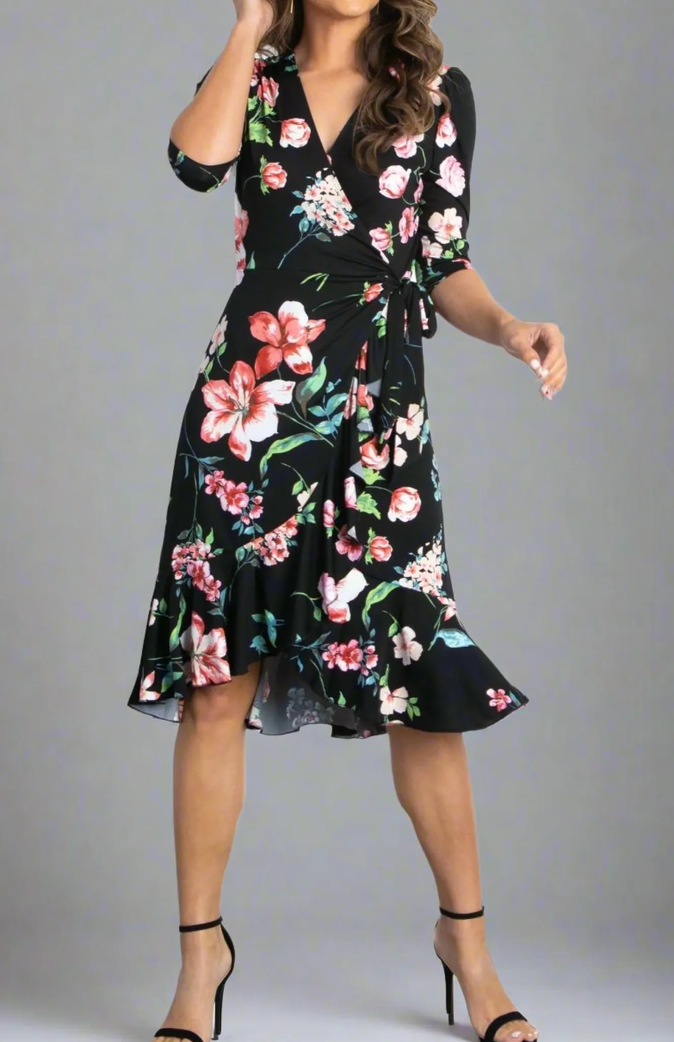 Flirty Flounce Wrap Dress