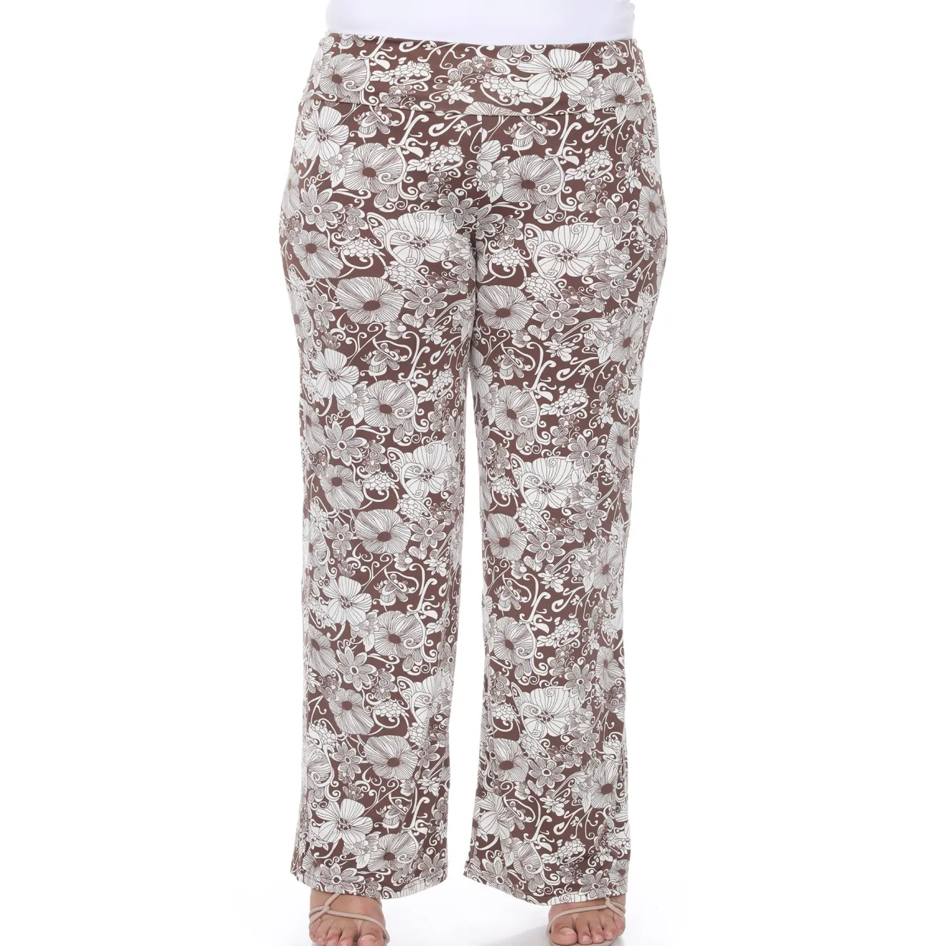 Floral Paisley Palazzo Pants - Plus