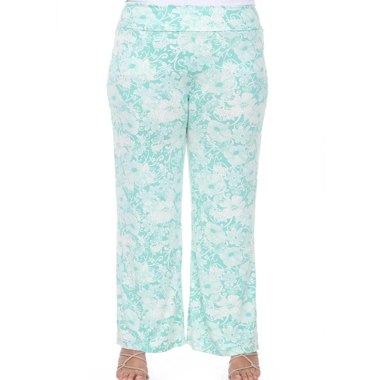 Floral Paisley Palazzo Pants - Plus