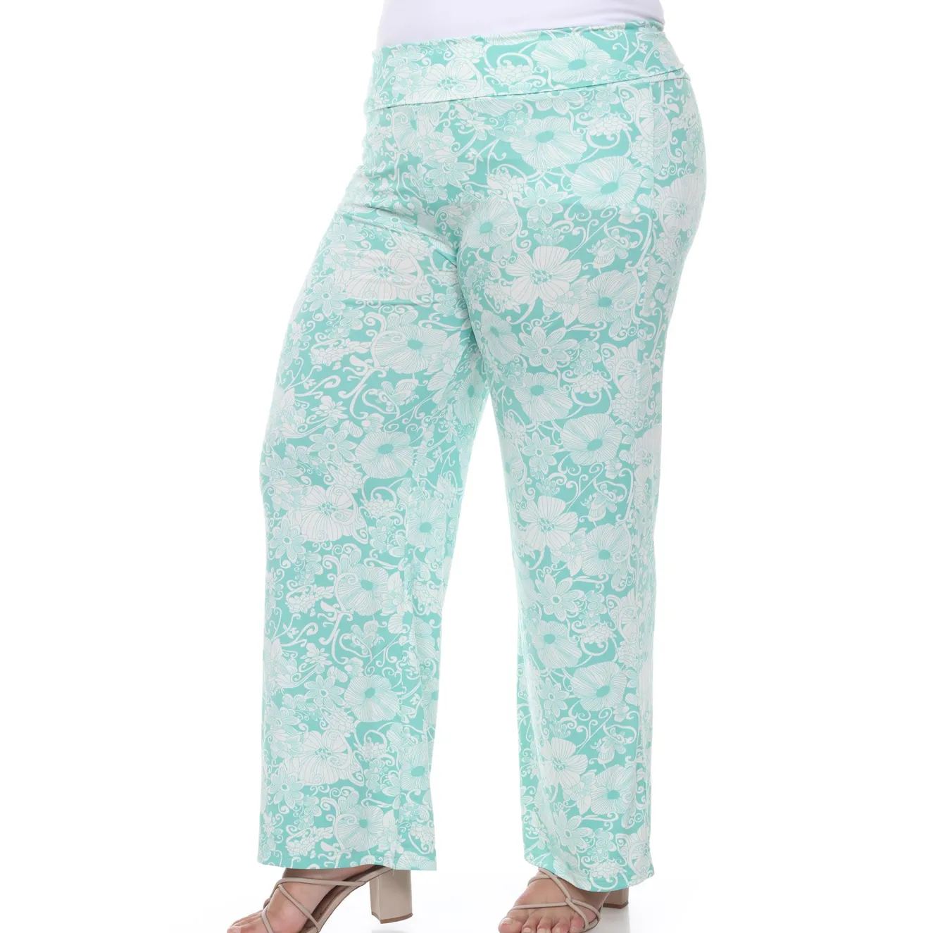 Floral Paisley Palazzo Pants - Plus
