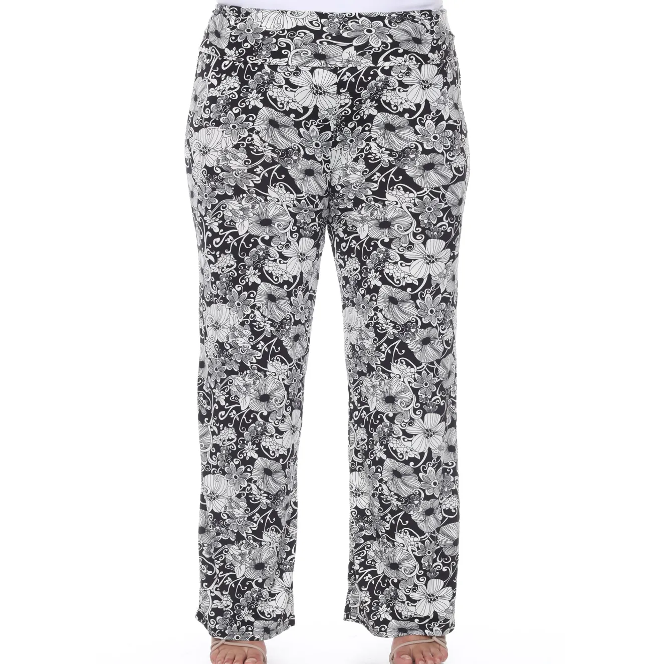 Floral Paisley Palazzo Pants - Plus