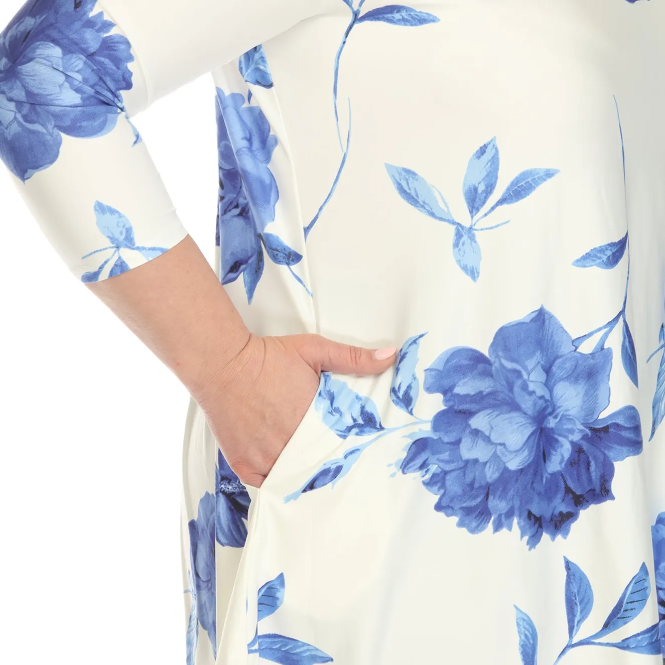 Floral Printed Cold Shoulder Tunic - Plus