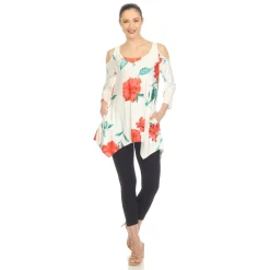 Floral Printed Cold Shoulder Tunic