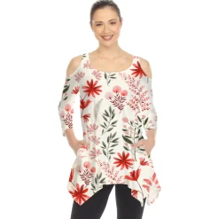Floral Printed Cold Shoulder Tunic