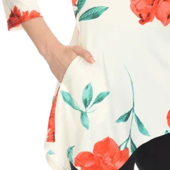 Floral Printed Cold Shoulder Tunic