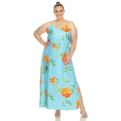 Floral Strap Maxi Dress - Plus
