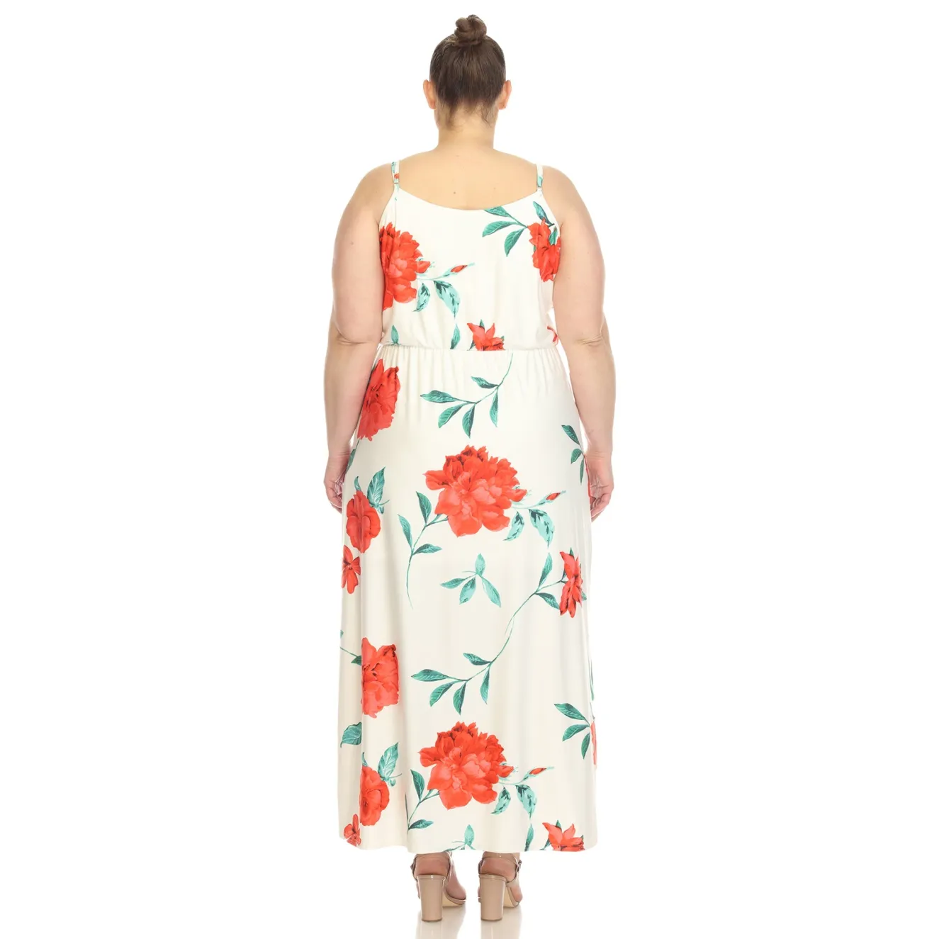 Floral Strap Maxi Dress - Plus