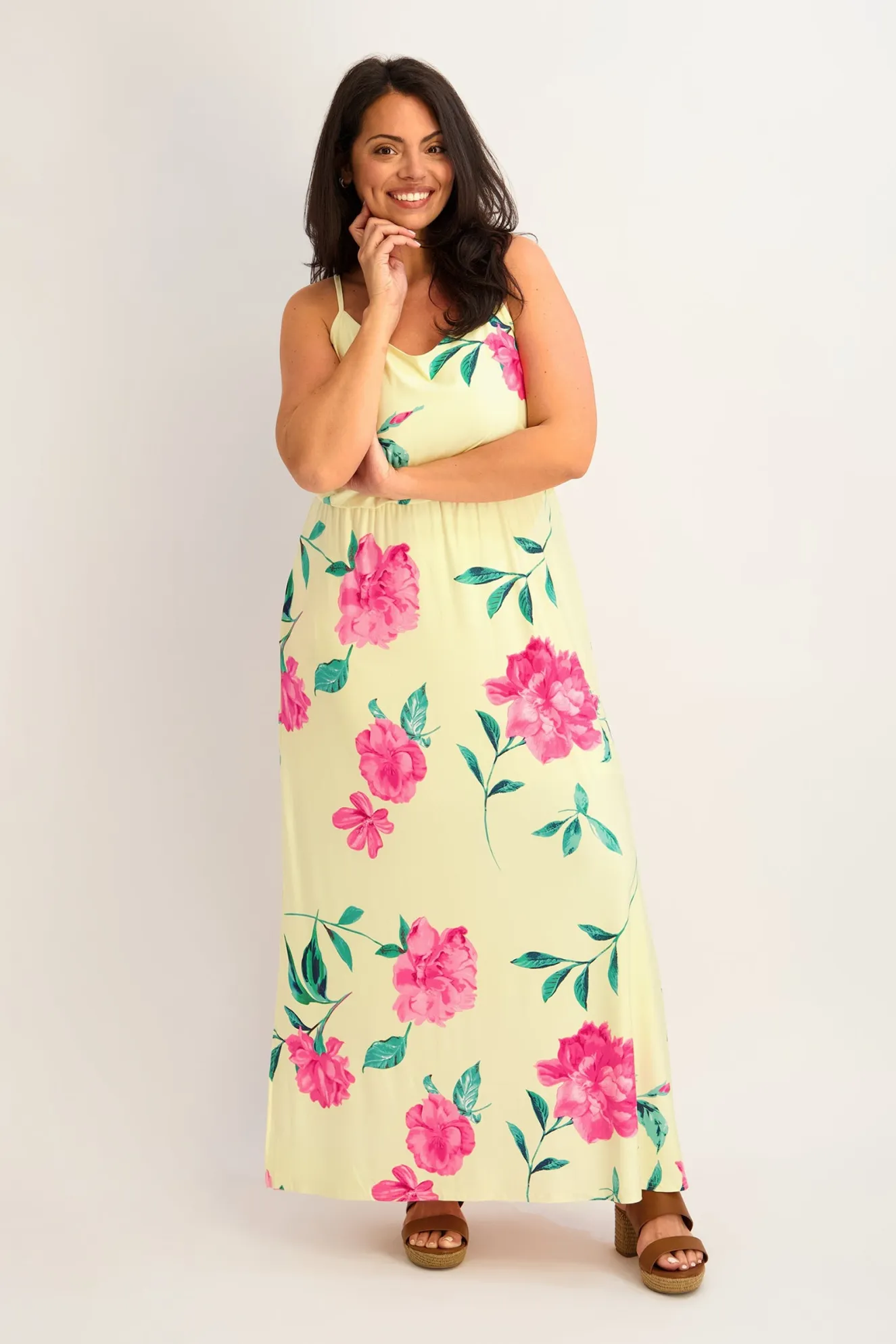 Floral Strap Maxi Dress - Plus
