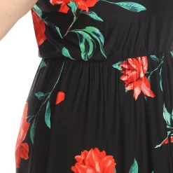 Floral Strap Maxi Dress - Plus