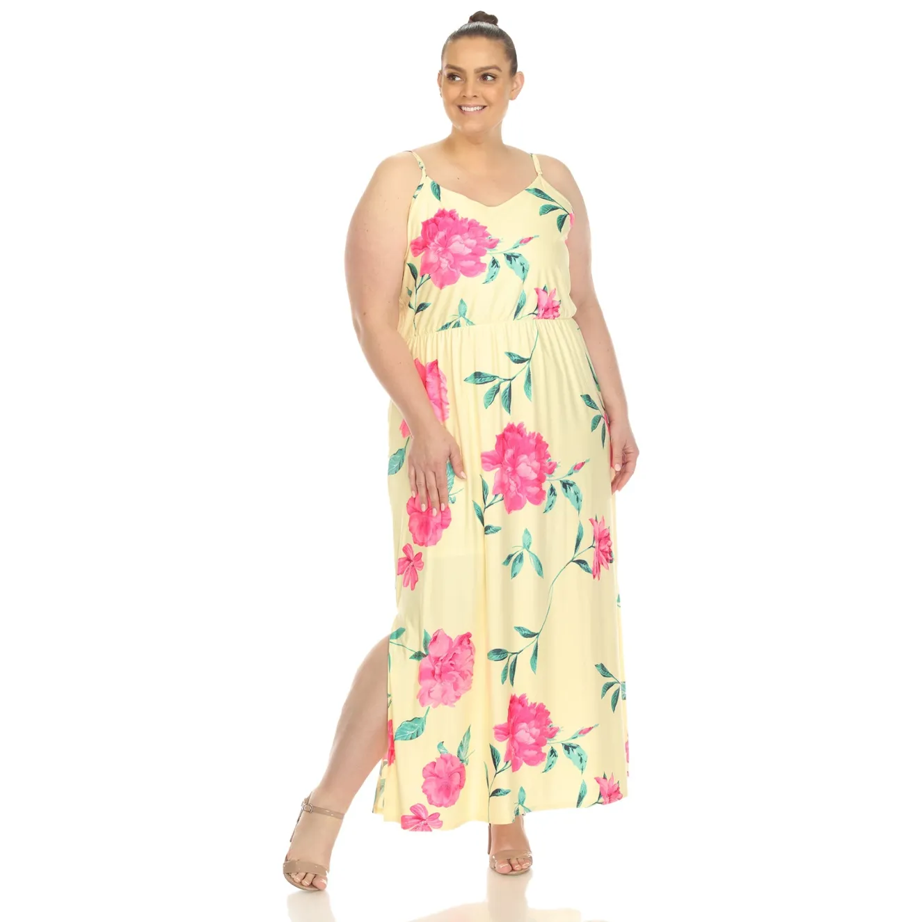 Floral Strap Maxi Dress - Plus