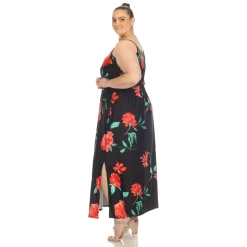 Floral Strap Maxi Dress - Plus