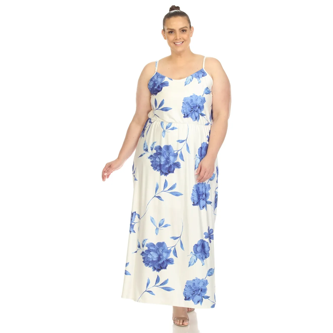 Floral Strap Maxi Dress - Plus