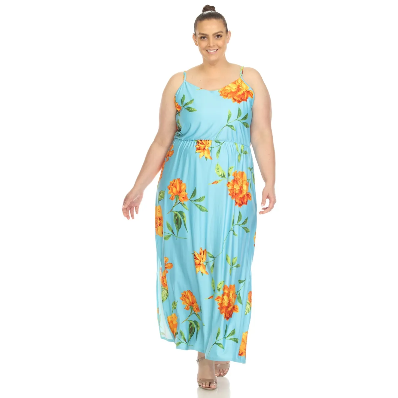 Floral Strap Maxi Dress - Plus