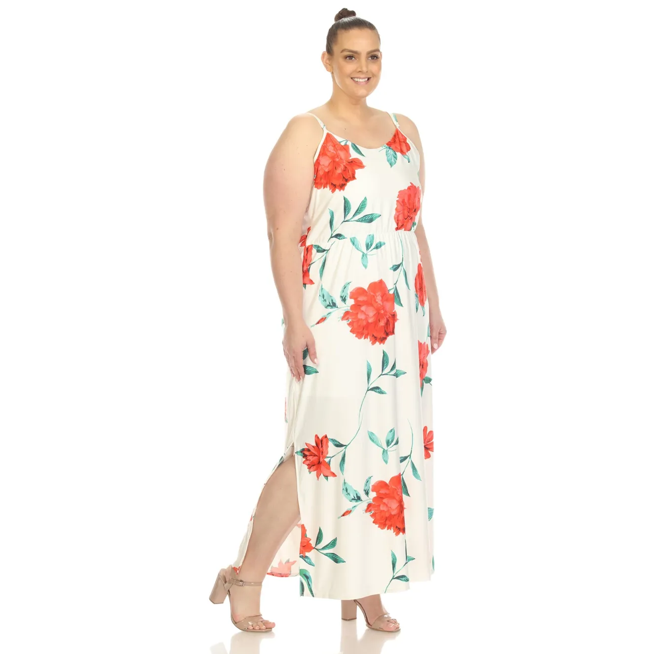 Floral Strap Maxi Dress - Plus