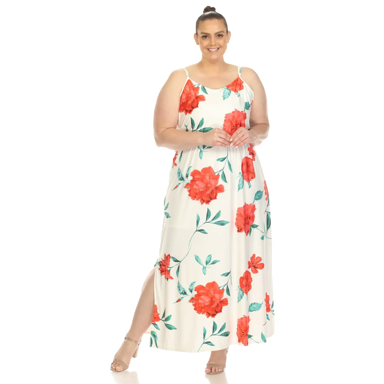 Floral Strap Maxi Dress - Plus