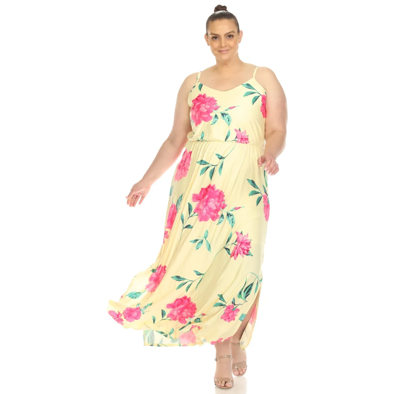 Floral Strap Maxi Dress - Plus