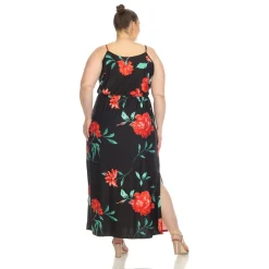 Floral Strap Maxi Dress - Plus