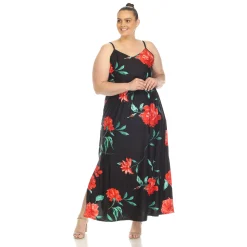 Floral Strap Maxi Dress - Plus