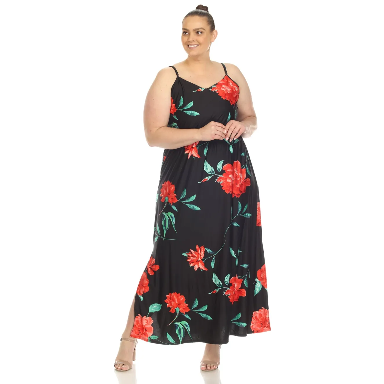 Floral Strap Maxi Dress - Plus