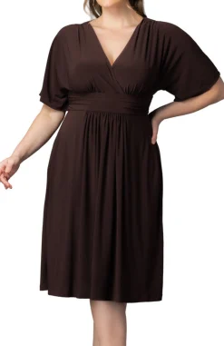 Gia Midi Dress - Chocolate - Plus