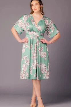 Gia Midi Dress-Sage Garden Print -Plus