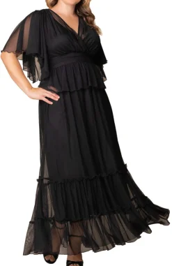Graceful Tiered Mesh Gown - Plus