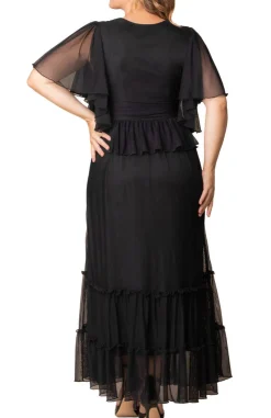 Graceful Tiered Mesh Gown - Plus