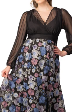 Isabella Embroidered Mesh Gown - Floral Frolic - Plus
