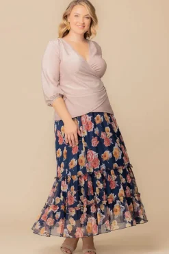 Isla Tiered Mesh Maxi Skirt - Plus