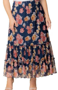 Isla Tiered Mesh Maxi Skirt - Plus