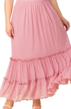Isla Tiered Mesh Maxi Skirt - Plus