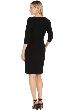 Jersey Side Draped Dress with Hardware- Petite
