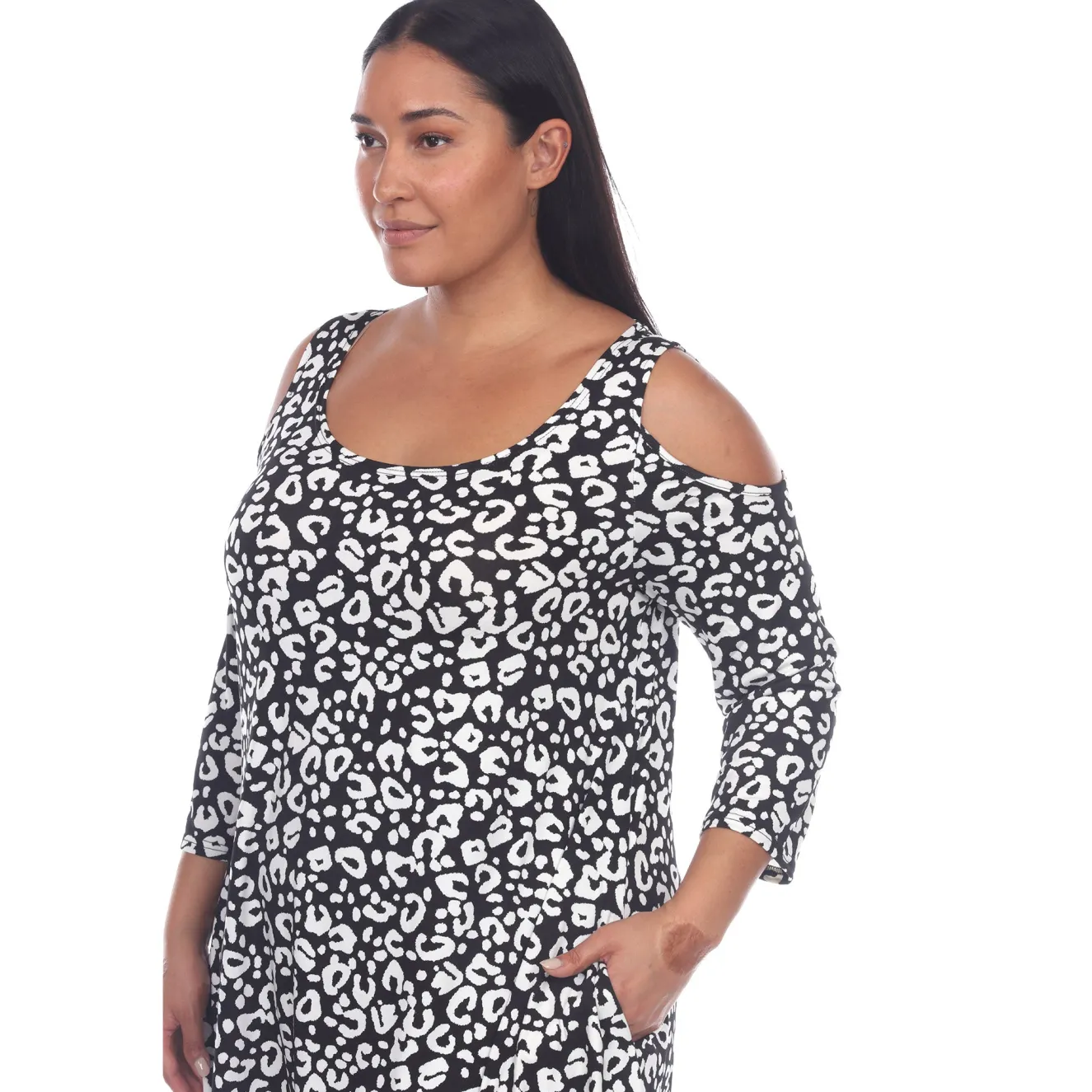 Leopard Cold Shoulder Tunic - Plus