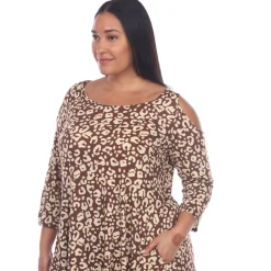 Leopard Cold Shoulder Tunic - Plus