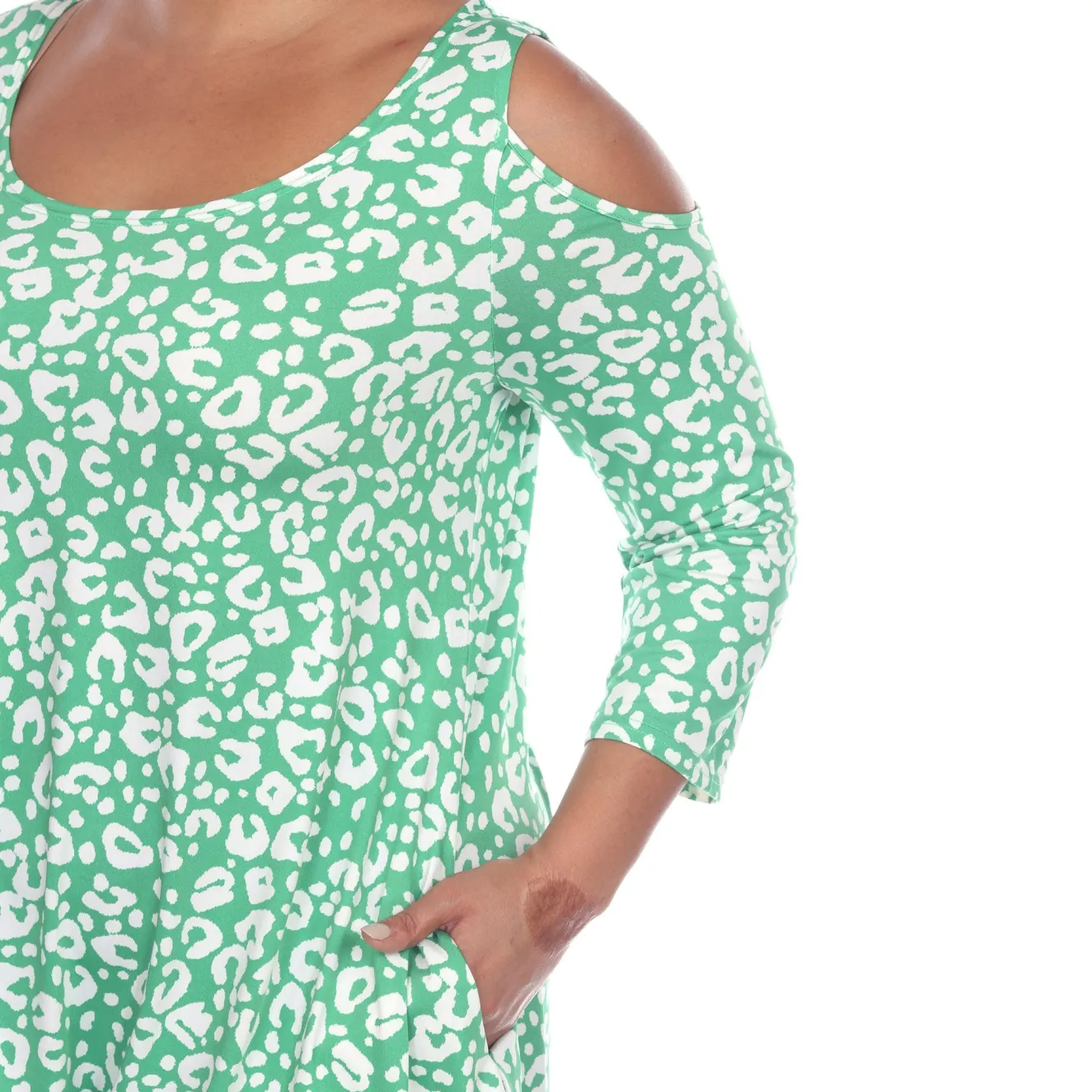Leopard Cold Shoulder Tunic - Plus
