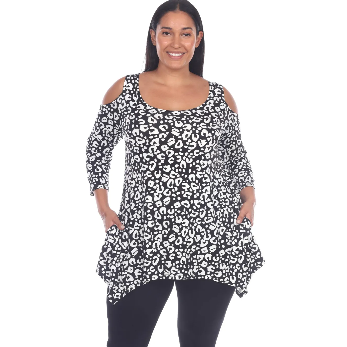 Leopard Cold Shoulder Tunic - Plus