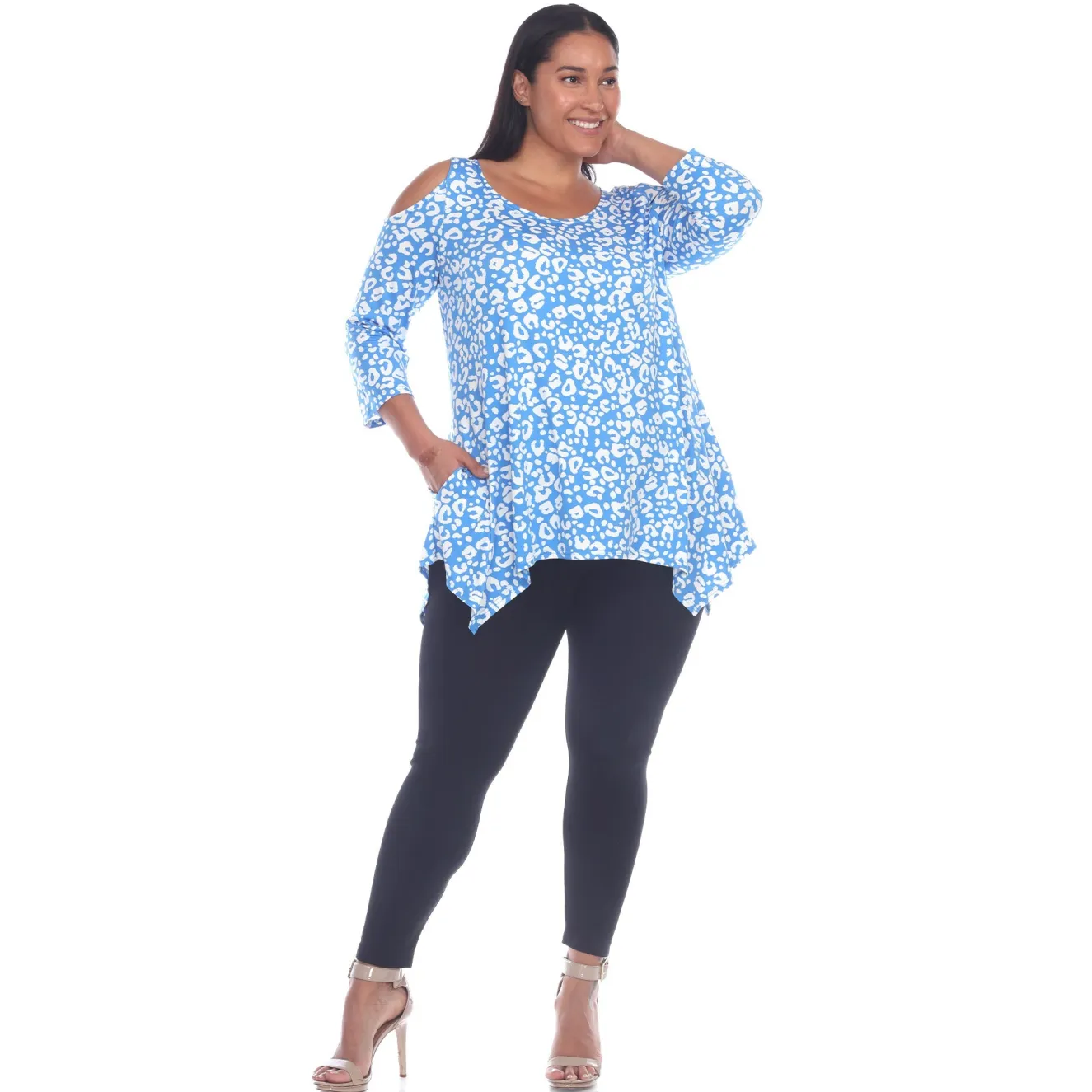 Leopard Cold Shoulder Tunic - Plus